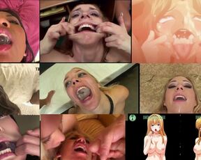 Cum Gargle Sound Compilation (9 Split Screens)