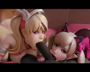 Pink Mercy And Black Cat D.va