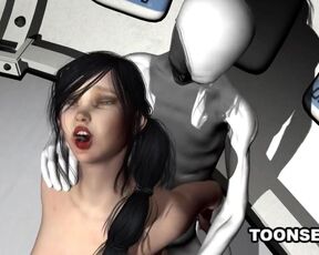 Foxy 3D Brunette Getting Fucked by an Alien