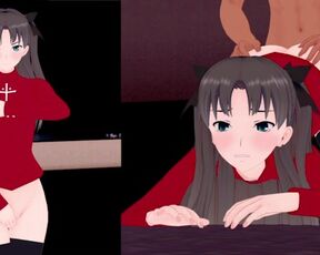 [VR 360 4K] Rin Tosaka Fate/stay Night Showing off the Pussy