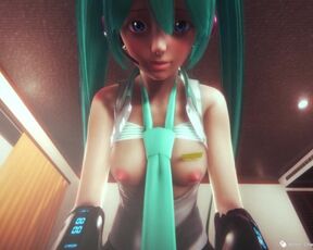 3D HENTAI POV Hatsune Miku Rides your Cock