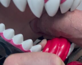 Razor Sharp Teeth CBT Blowjob