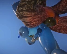 Sexy Furry FUTA Chubby Blue Dragon Takes a Huge Cock Cock 3D Yiffalicious