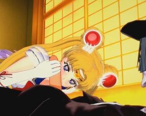 (3D Hentai)(Sailor Moon) Jerking off Tuxedo Mask