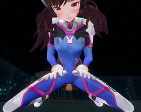 3D HENTAI POV DVA in Tight Suit Rides your Cock