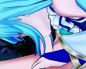 Aqua Konasuba BLOWJOB and DOGGY in Cave (3d Hentai)