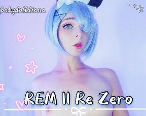 REM Gently and Quietly Masturbates with a PINK DILDO || COSPLAY レム || re zero