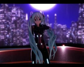 【r-18 MMD】Hatsune Miku Cat Suit Strip Dance