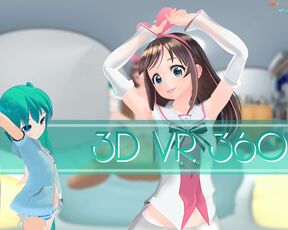 3D 4K VR 360 and 3D - Rear KizunaAI while Mimiku waiting !