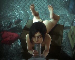 Ada Wong Sloppy Blowjob