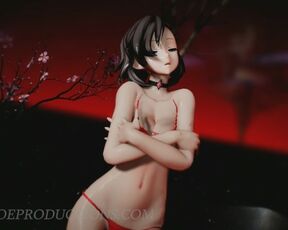 SFW MMD 4k UHD Mitsu with Red Bikini - Heart Attack - 1070