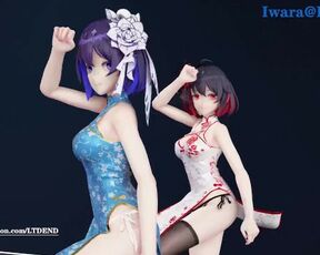 【R18-MMD】LTDEND's Honkai Impact 3rd Seele & Viliona - Chocolate Dream 红蓝配色旗袍 希儿