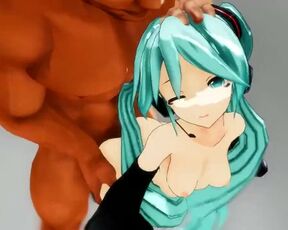 【SEX-MMD】Miku - Doggystyle (Cum on ass)【No sound】【R-18】