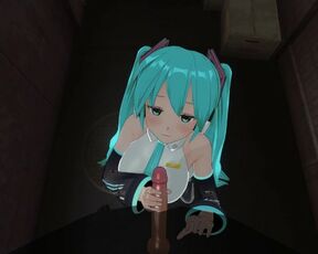 3D HENTAI POV Hatsune Miku sucks your cock hard until you cum