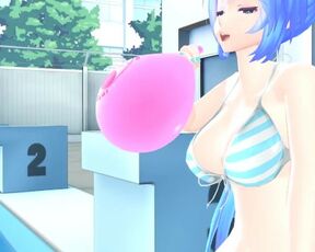 Imbapovi - Miku Blows to Pop Pink Balloon