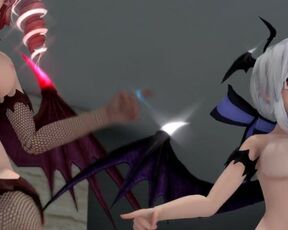 【MMD】Succubus Haku & Tet [Number Nine]【60fps】【R-18】