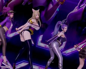 [MMD] Stellar - Marionette Kpop Striptease Dance Ahri Akali Kaisa Evelynn Seraphine KDA Popstar