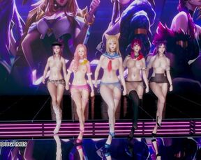 [MMD] Hello Venus -Wiggle Wiggle Naked Kpop Dance Ahri Akali Kaisa Evelynn Seraphine KDA