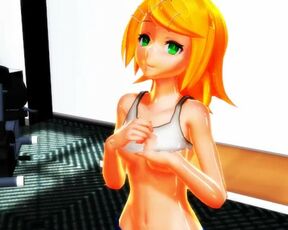 【SEX-TOY-MMD】Slut Rin on Riding Machine【R-18】