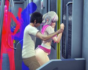 Schoolgirl fucked in the ass in the subway car