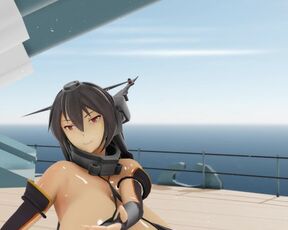 MMD KanColle Addiction Big Seven Nagato commander cum swallow 3d hentai