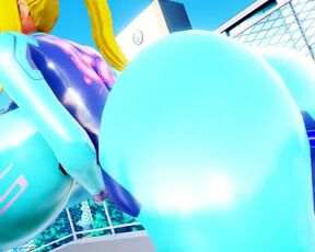 Imbapovi - Samus in Zero Suit - Water Filling Breast Expansion 1