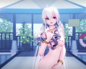 0328 -【R18-MMD】HAKU 弱音ハク 沙滩泳装 LILAC