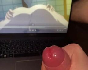 Jerking off to hentai uncensored and cumming