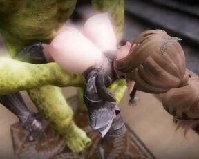 Big Breasts Elf Mama Oak Defeat by Ugly Cosplay Orc Seeding Sex 3D Hentai NSFW Part 10