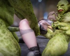 Big Breasts Elf Mama Oak Defeat by Ugly Cosplay Orc Seeding Sex 3D Hentai NSFW Part 7