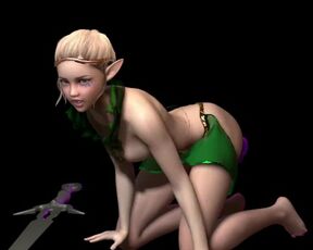 Perfect Tits ELF ENCHANTRESS Puts Down Sword and TAKES HUGE DILDO