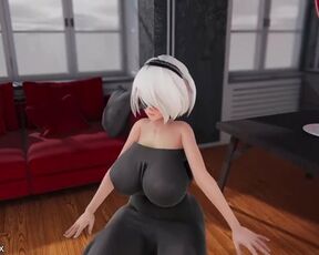 [Breast Expansion] 2B Giantess Growth