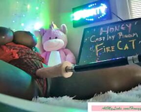 HONEY COSPLAY ROOM - FIRE CAT -- SexMachine Fucks so Good