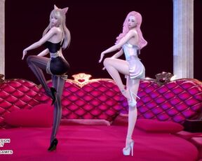 [MMD] Chaness - SeSeSe Sexy Hot Kpop Dance Ahri Seraphine League of Legends KDA Uncensored Hentai