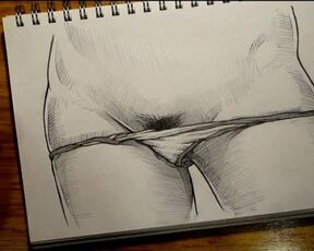 Do you want to see what is under my panties? Pussy drawing.