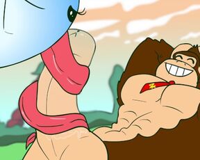 DONKEY KONG FUCKS BOO LITTLE PUSSYHOLE! Rule34 Animation