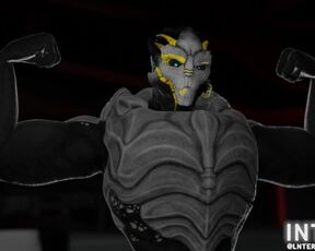 Male Turian Short Muscle Growth Animation