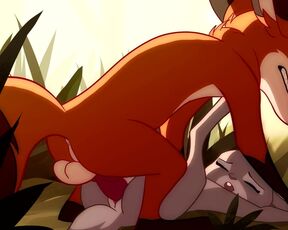 Patreon/Blitzdrachin : Straight yiff animation , cum inside, size difference , fox and rabbit