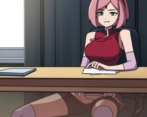 Kunoichi Trainer - Ninja Naruto Trainer - Part 80 - Sakura Masturbating Under Table By LoveSkySanX