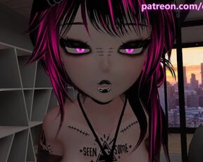 Bratty goth girl is secretly horny for your cock and does whatever you command - Preview