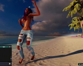 3DXUnion 3DXChat hot dancing on the beach