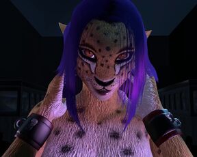 Cheetah Girl lap dance furry fuck cosplay video game 3d