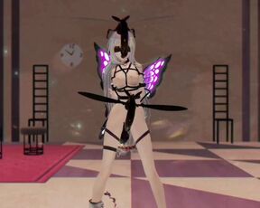 SKADI ARKNIGHTS HENTAI INSECTS SEX MMD NUDE DANCE PURPLE WINGS COLOR EDIT SMIXIX