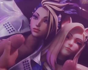 League Of Legends Akali & Ahri – Facial Cumshot