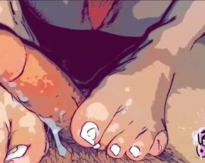 Cartoon footjob queen