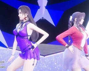 MMD TAEYEON - INVU Aerith Tifa Lockhart Hot Kpop Dance Final Fantasy Uncensored Hentai