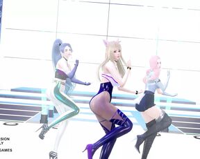 MMD Kep1er - Up! Ahri Seraphine Kaisa Hot Kpop Dance League Of Legends KDA AllOut