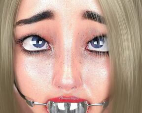 Hardcore Restrained Girl Gagged and Cuffed 3D Metal Bondage BDSM Game