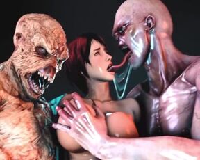 Orgy with mutant monster of two penises Resident evil the best scene 40 penises p13 final