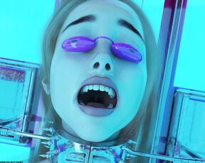 Girl in Tanning Bed Solarium Trapped 3D BDSM Animation